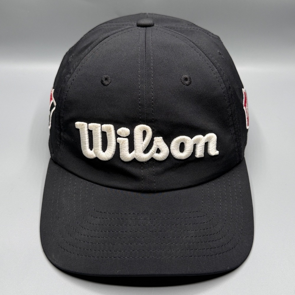 Wilson Staff Golf Hat Cap Black Embroidered W/S Patch Strap Back Performance